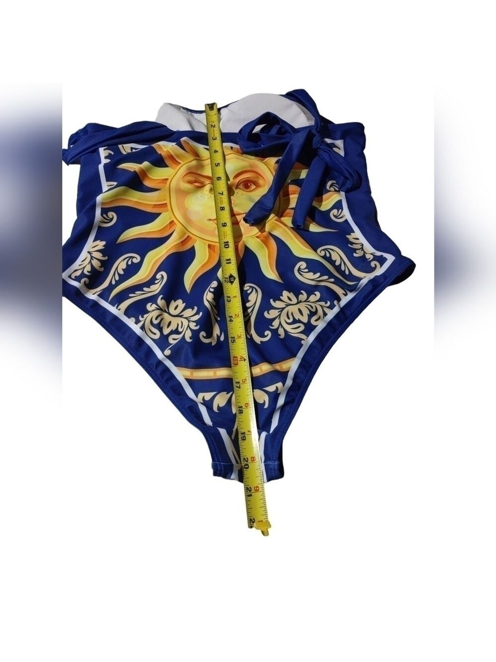Baroque Sun One Piece Swimsuit Women's Blue Yellow XL - Picture 5 of 6